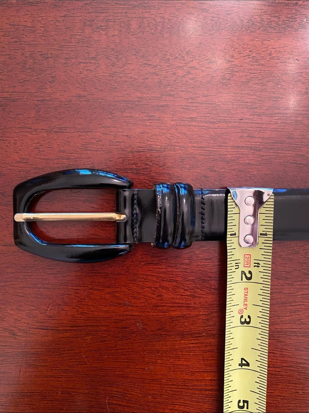 Stanley Korshak Black Leather Belt
